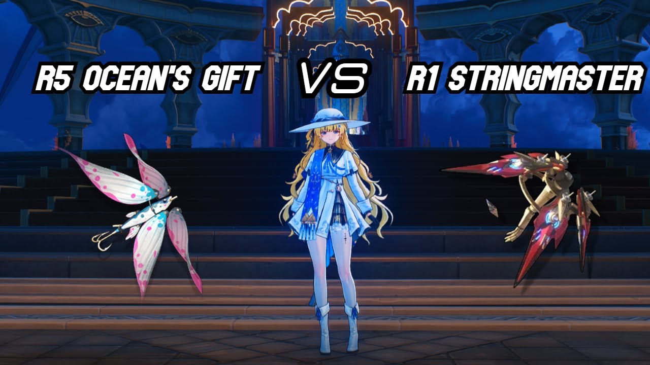 Phoebe Weapon Test R1 Stringmaster VS R5 Ocean's Gift. Wuthering Waves
