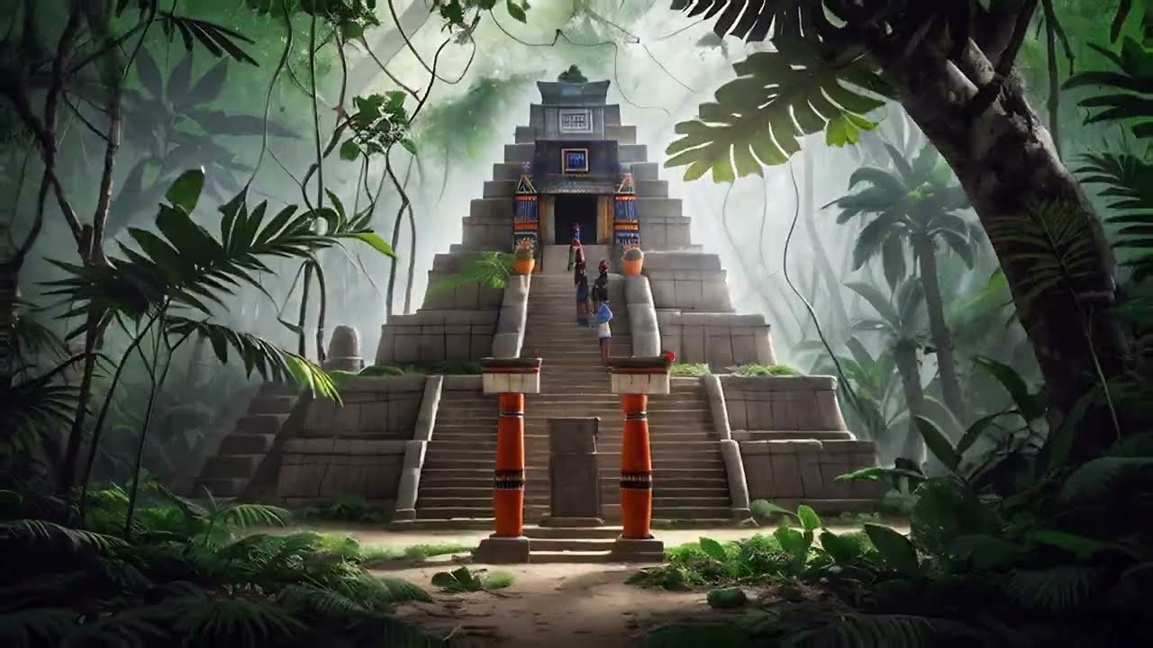 Free Stock Videos - an aztec temple inside a thick jungle