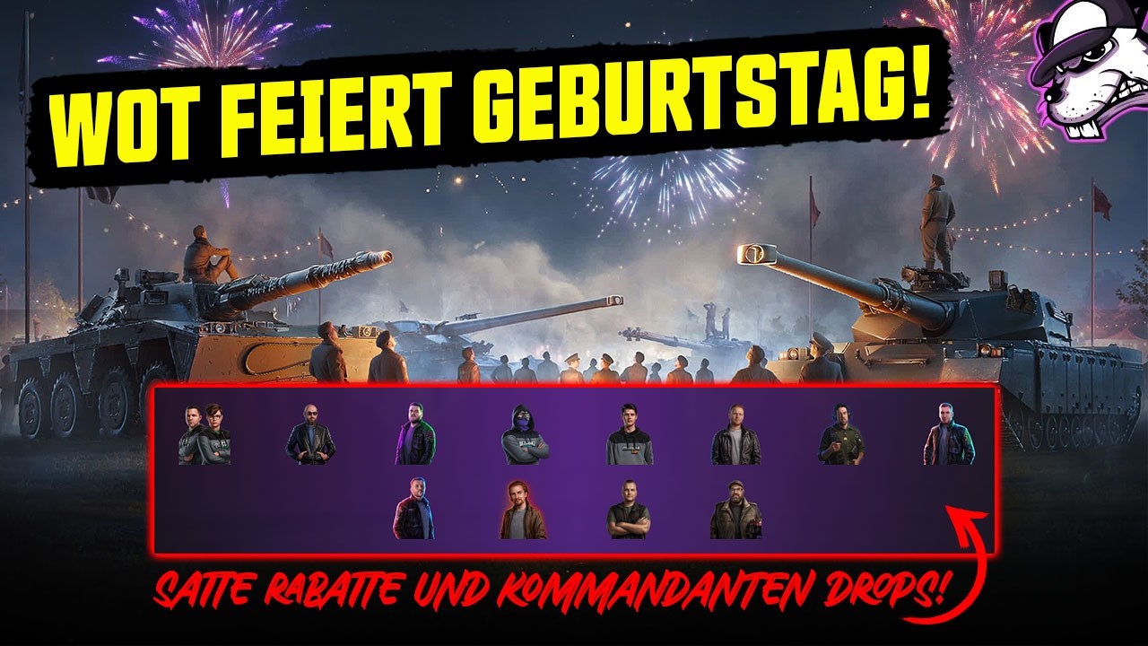 WoT feiert Geburtstag! Es gibt viele Rabatte, Geschenke und Kommandanten Drops!