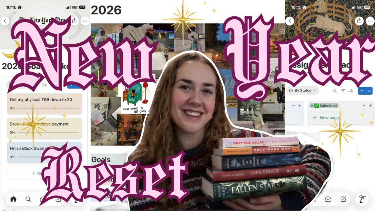 2026 RESET ✨ January TBR, reading journal setup, Notion spreads & goals for the New Year!