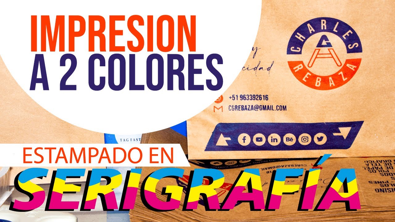 🔴 IMPRIMIR BOLSAS de PAPEL KRAFT ESTAMPADO a 2 COLORES con SERIGRAFIA