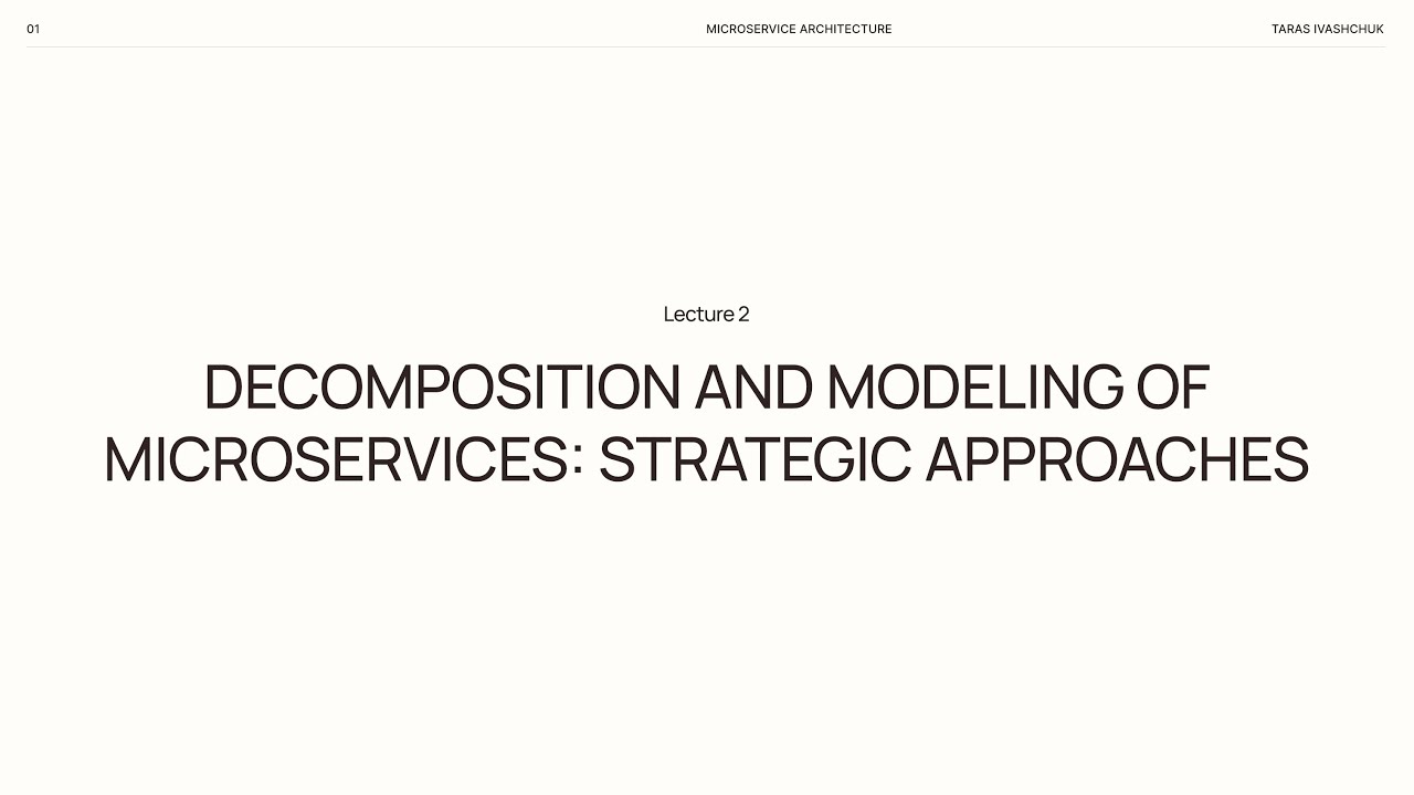 Lecture 2. Decomposition and Modeling of Microservices: Strategic Approaches