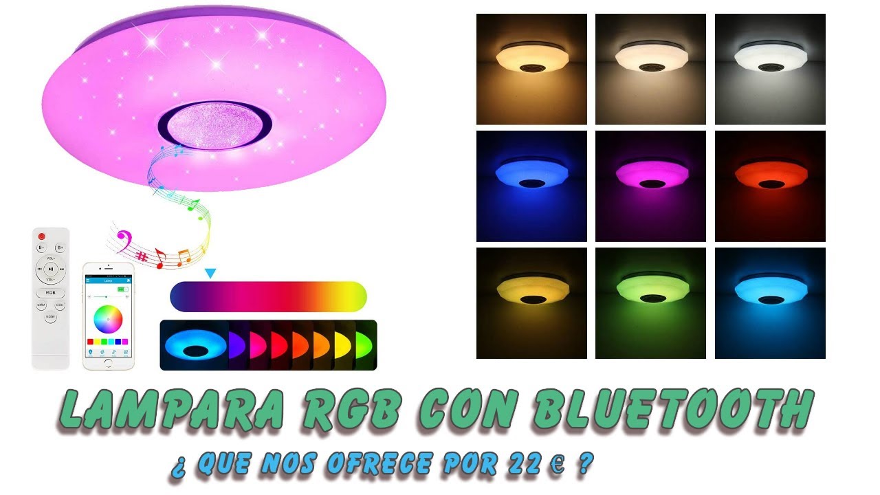 Lampara Led RGB con bluetooth y altavoz.