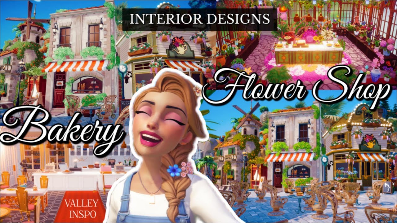 INTERIOR DESIGN IDEAS in Disney Dreamlight Valley🥐Bakery & Flower Shop🌻Bäckerei + Blumenladen🌸