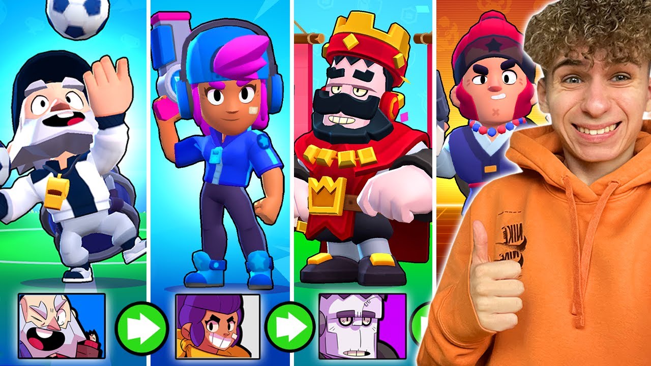 WYBIERAM NAJRZADSZEGO SKINA do KAŻDEJ POSTACI w BRAWL STARS...😱