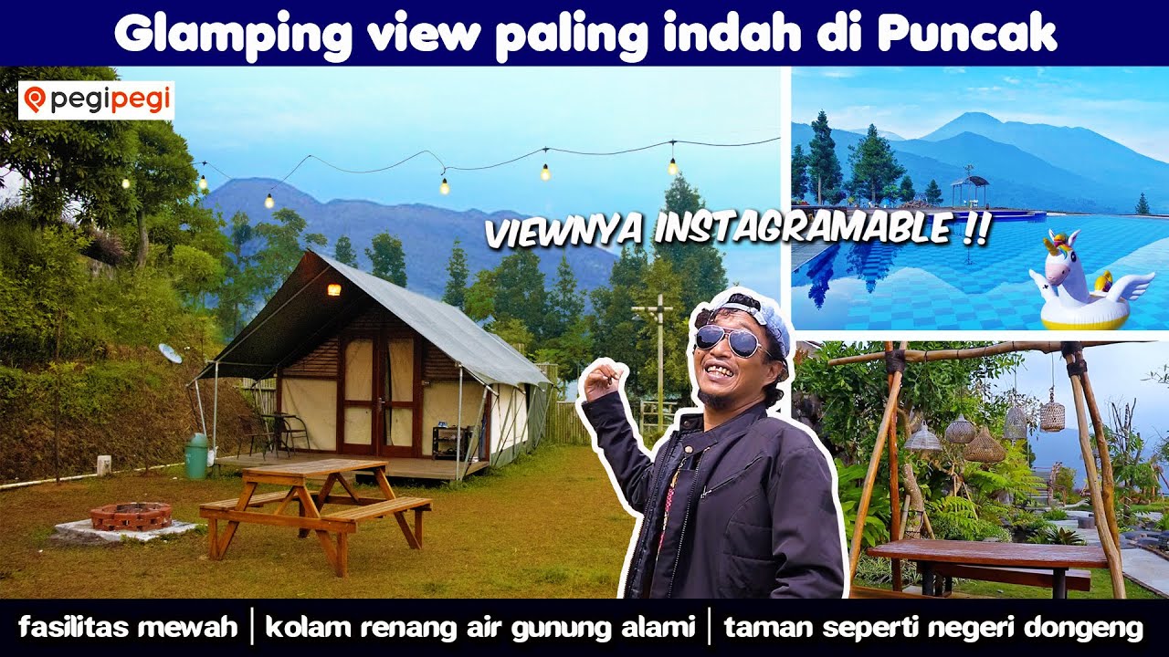 Glamping view terbaik di Puncak !! Siang view gunung.. malam citylight | Alinson Sunset Hill Puncak