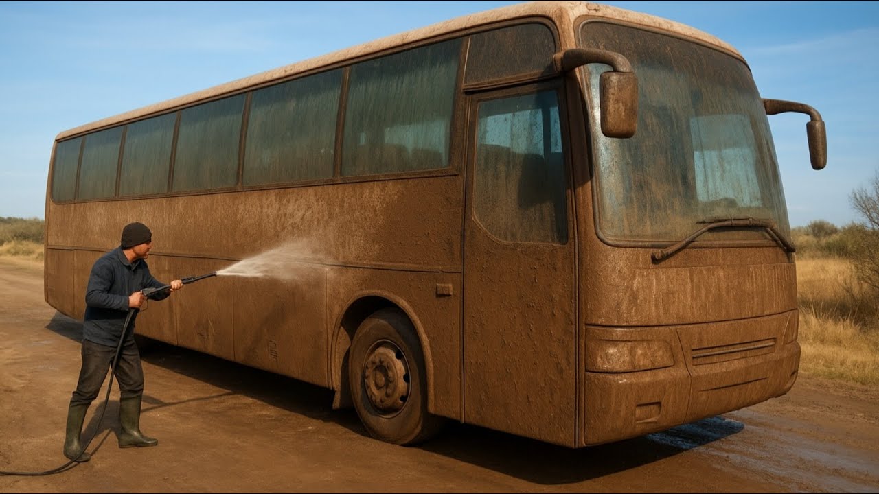 DIRTIEST Bus Deep Clean EVER! | Satisfying Heavy Vehicle Wash ASMR