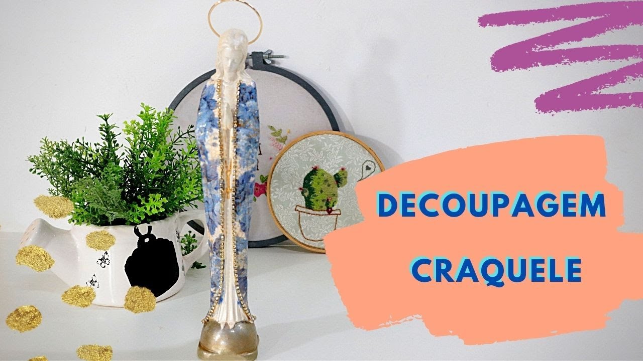 Técnica em gesso - Decoupagem com Craquele