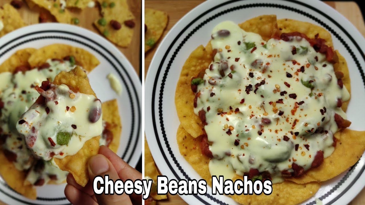 Cheesy Beans Nachos Recipe |Cheese Sauce| Jain Cheesy Beans Nachos | चीज़ी बीन्स नचोस | SwadishTadka
