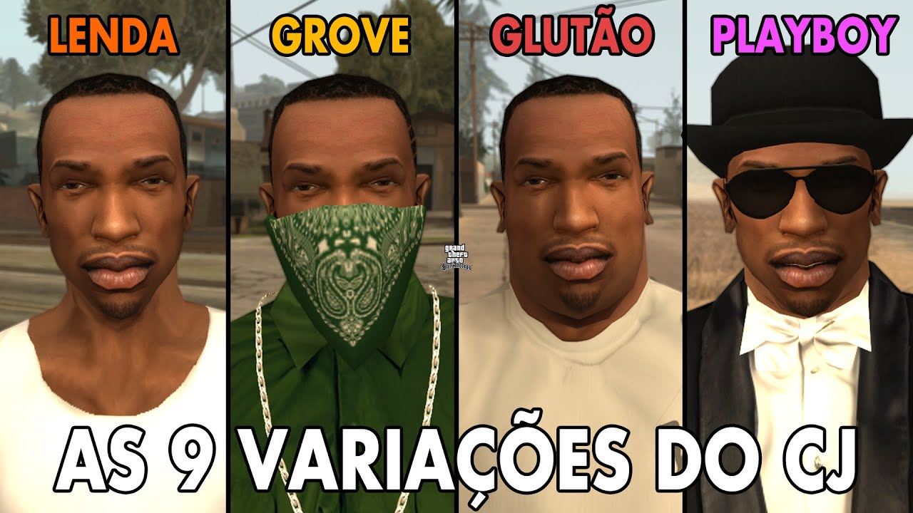 AS 9 VARIAÇÕES DE HUMOR DO CJ - GTA SAN ANDREAS