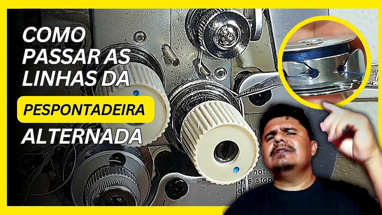Como passar as linhas da pespontadeira alternada e da cápsula da bobina!