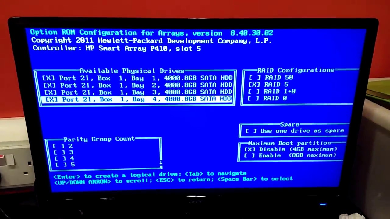 How to configure Raid on HP Proliant ML330 G6