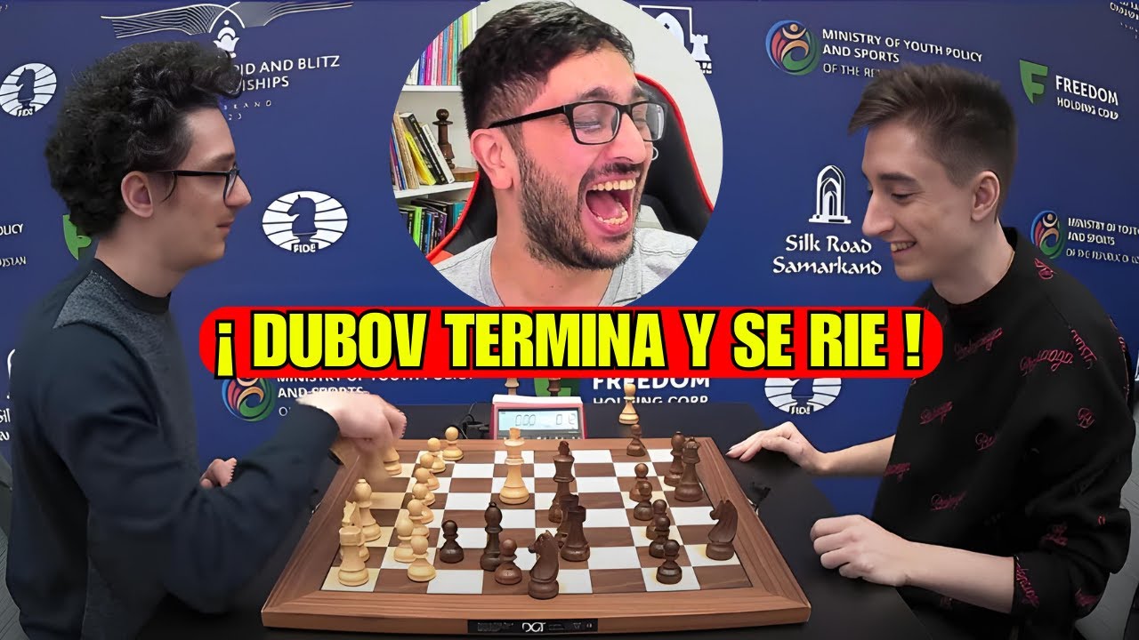 Dubov termina la partida con una sonrisa de oreja a oreja