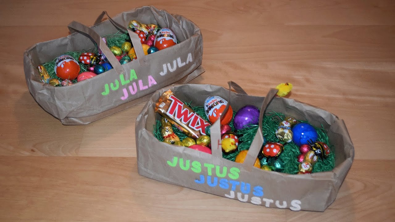 Ostern: Osternest aus einer Papiert&uuml;te