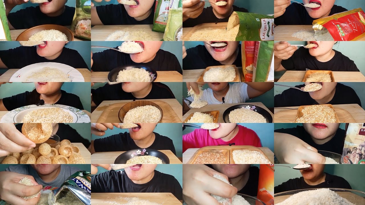 COMPILATION OF ASMR EATING RAW RICE| 1 HOUR DURATION |FOCUS ON FEED|REQUEST VIDEO