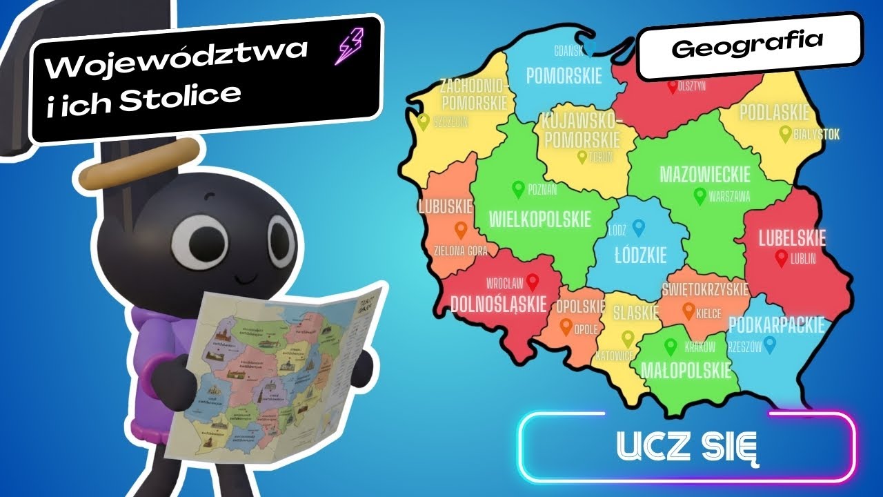Wojew&oacute;dztwa Polski i Stolice &ndash; Piosenka Edukacyjna | Nutka Nela uczy geografii
