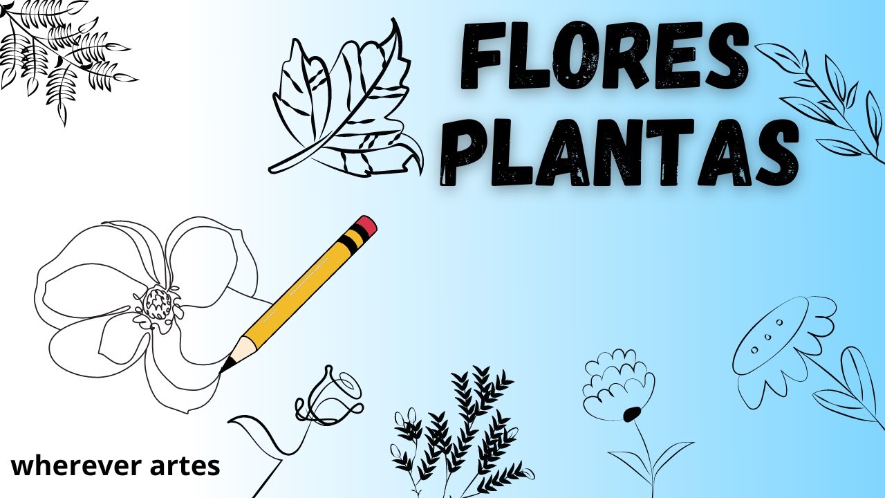 Como desenhar FLORES e PLANTAS - Aula de desenho - 09 ✏️