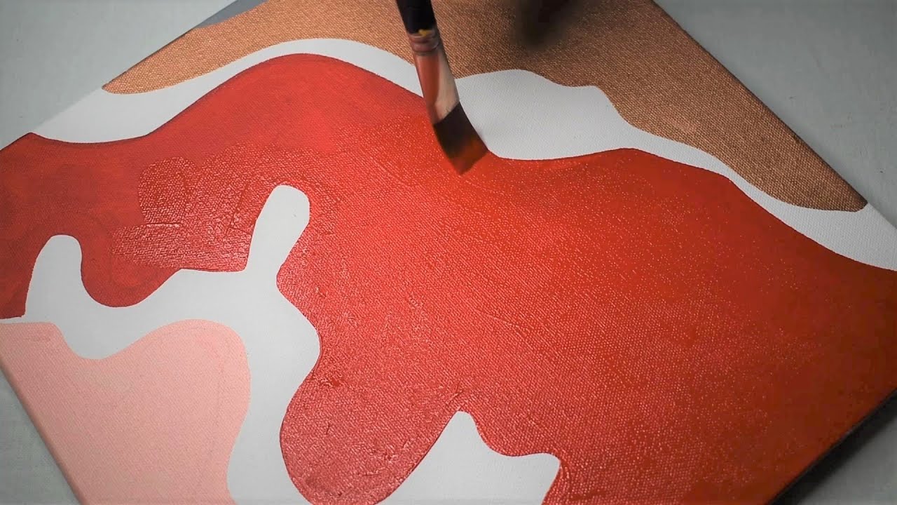 Bright Simple Minimalist Abstract Art Using Metallic Paints | Paint With Me #7