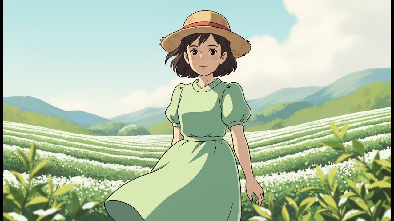 Winter Tea Fields 🌿 | A Peaceful Ghibli-Style Slow Living Moment