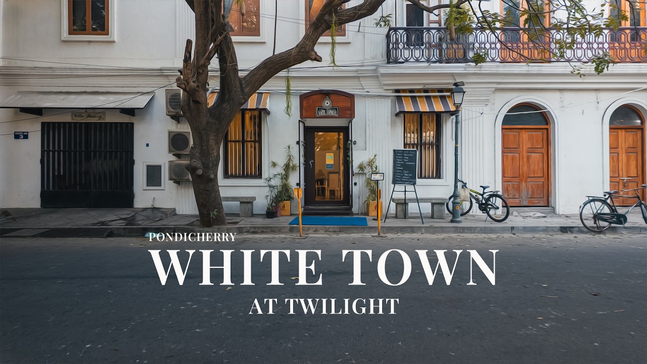 🇮🇳 Pondicherry White Town at Twilight | Evening Walk + Promenade Beach | Slow Travel India