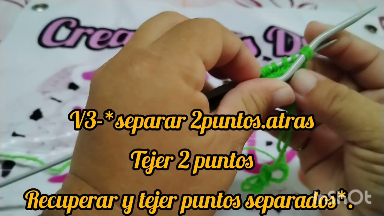 Muestra de la bufanda de ondas. Dos agujas, paso a paso  
