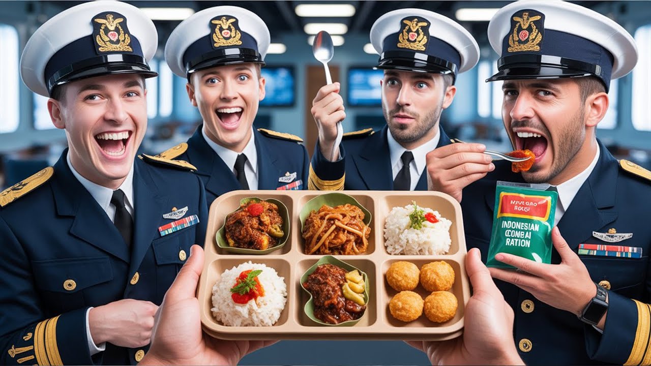British Royal Navy Officers try Indonesian Food!!