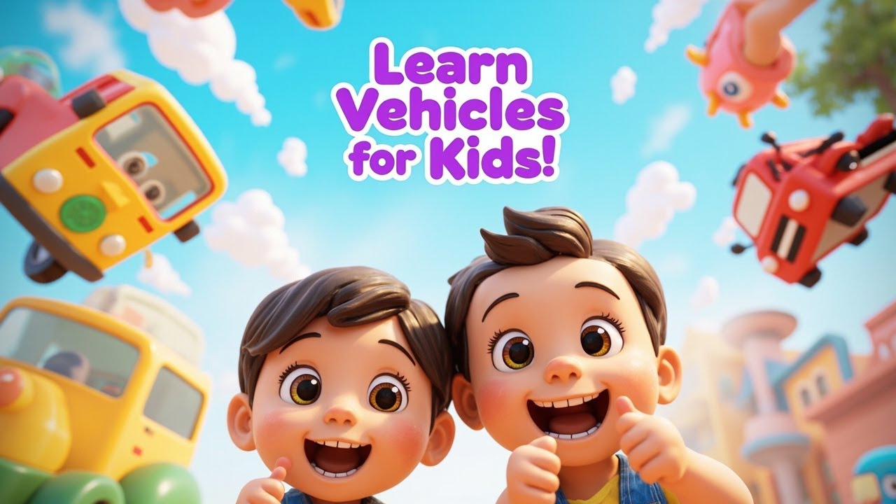 Learn Vehicles for Kids | Go-Go-Go Kids Song & Nursery Rhymes