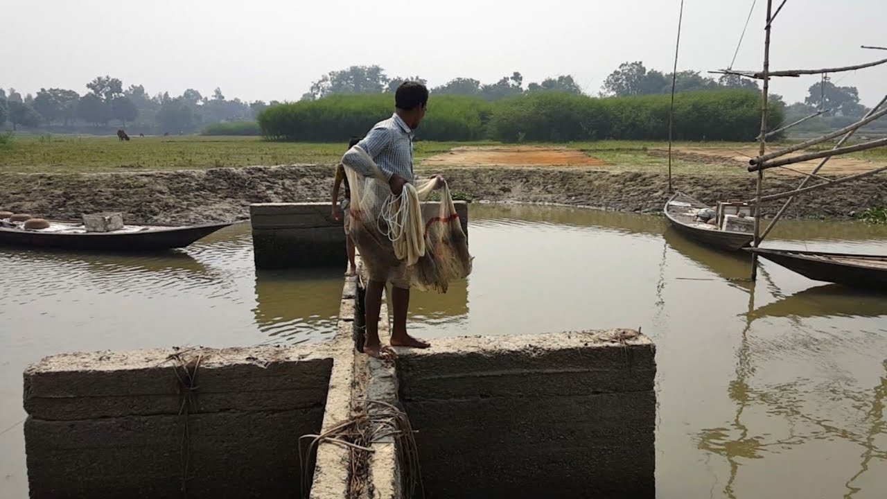Net Fishing at the River | Cast Net Fishing in the village | River Fishing By Daily Village Life