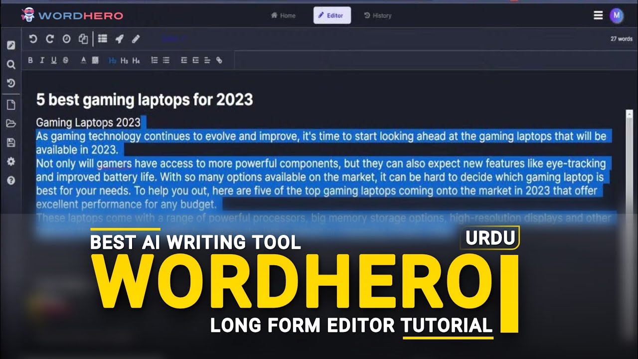 How to use Word Hero AI Tool Long form editor | AI Content Writing in 2023