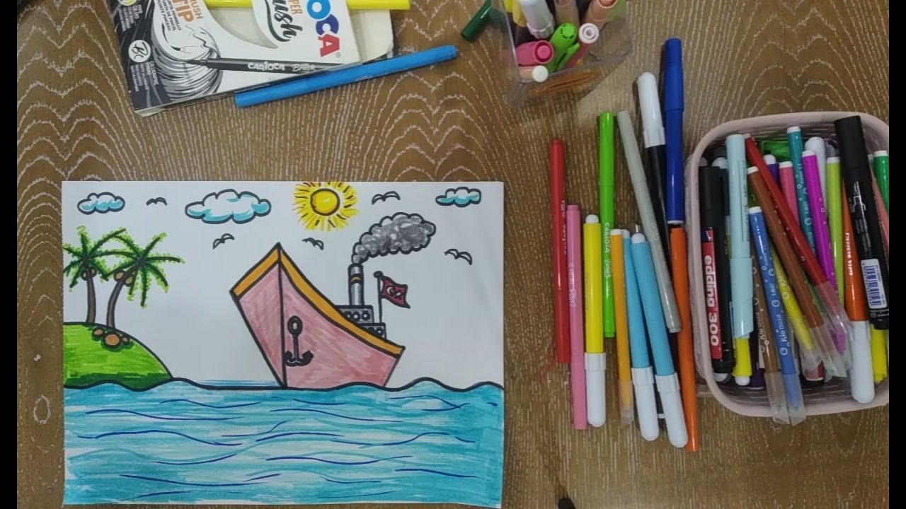Görsel Sanatlar dersi etkinlikleri" 1️⃣'den 🚢⚓Gemi çiziyorum"