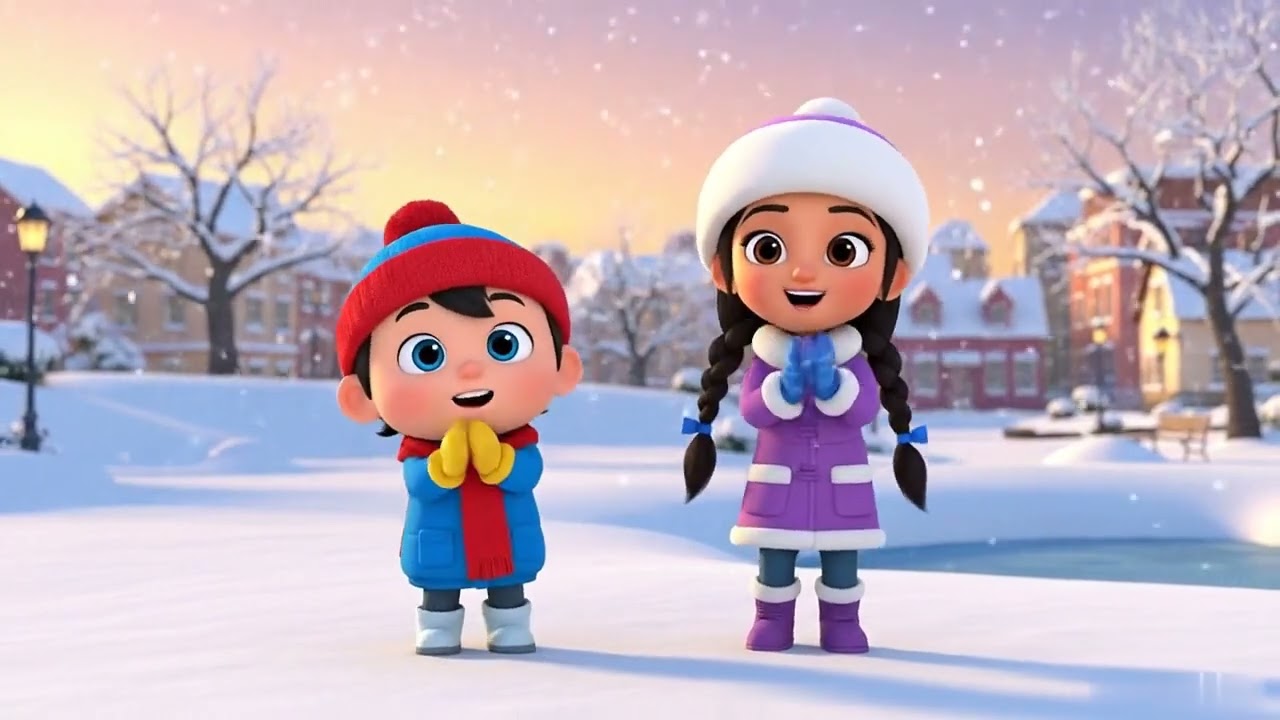 Kids Winter Song ❄️ I Kids Singing in Snow I Snow Song for Kids I KidXplorer