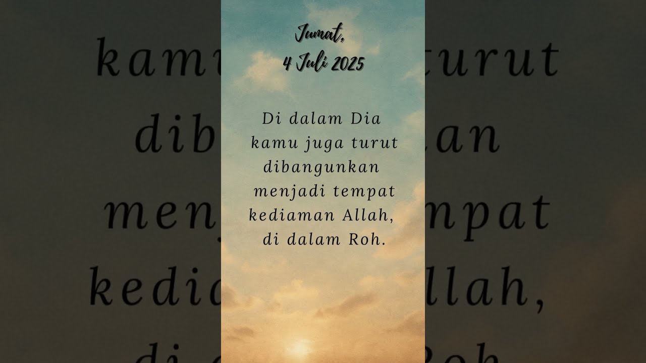 Ayat Harian, Jumat 4 Juli 2025
