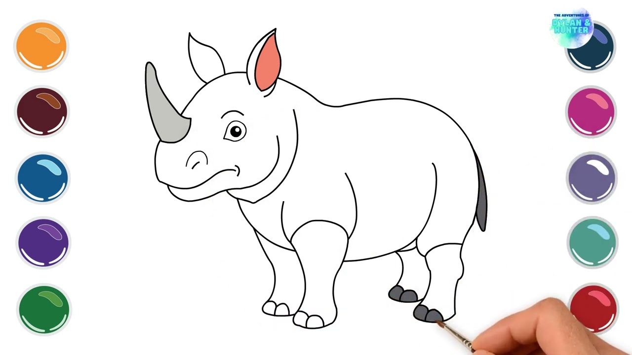Let's Draw a Rhinoceros #drawing