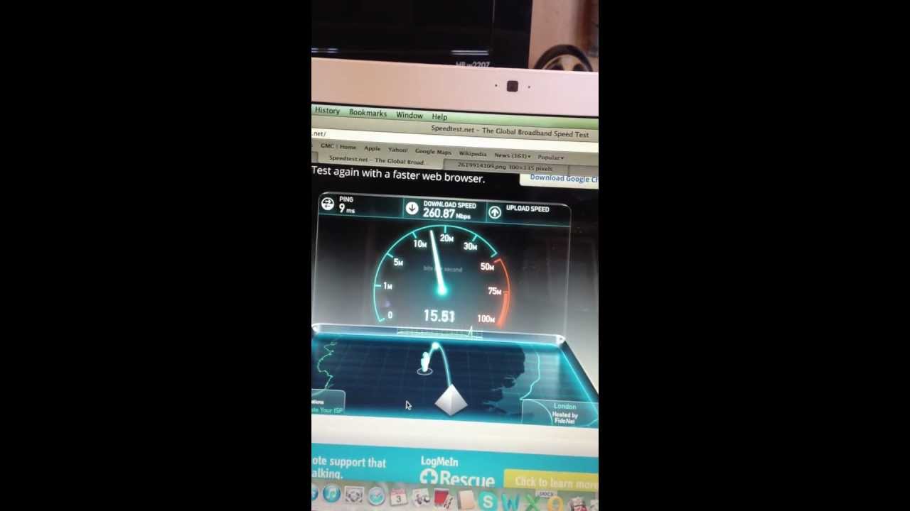 BT Infinity (Fibre to the home) 160mbps SPEED TEST