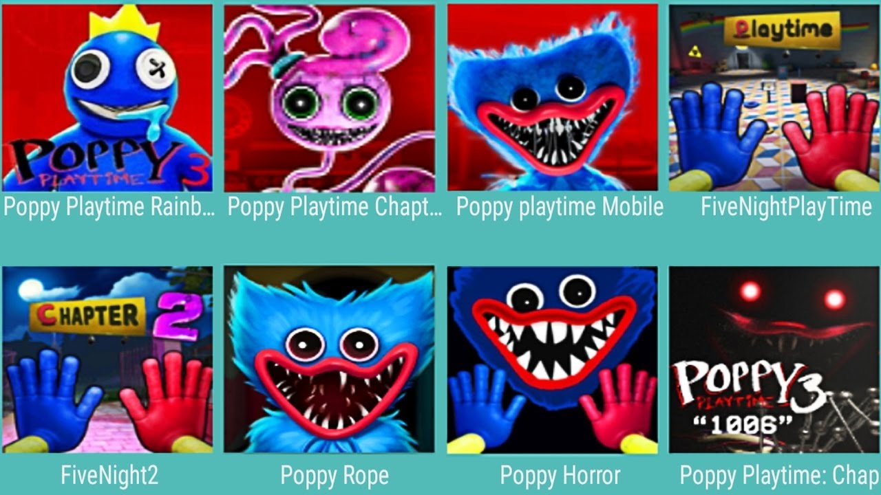 Rainbow Poppy Playtime 3 MOB,Poppy Playtime 2,Poppy Mobile,Five Nights,Five Nights 2,Poppy Rope,