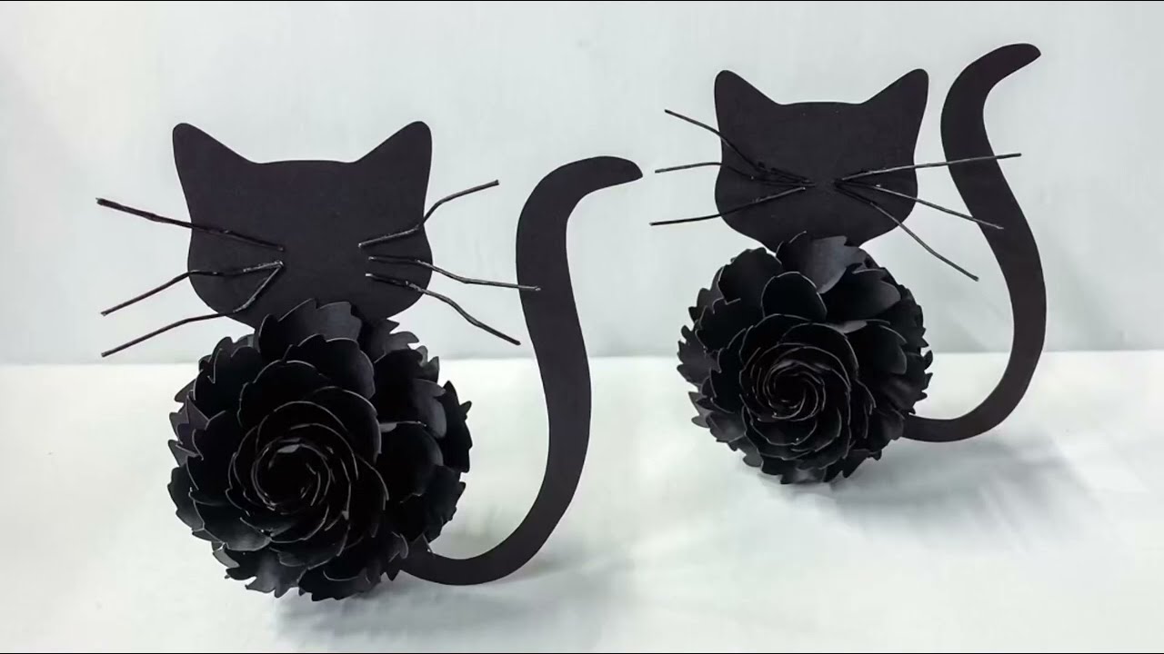 Free-Standing Black Cat Inspired Paper Flower