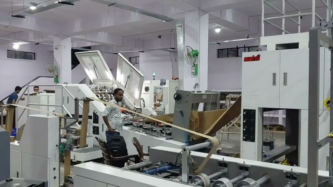 Fully Automatic Square Bottom Paper Bag Making Machine | Live Installation & Running Demo