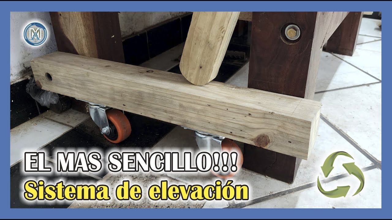 Genial sistema de Elevación - Ruedas Retractiles para Banco de Trabajo ♻️