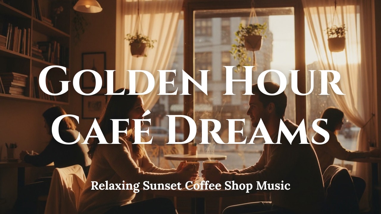 Golden Hour Café Dreams 🌅 | Relaxing Sunset Coffee Shop Music