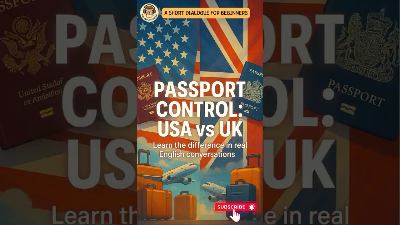 🇺🇸 USA vs 🇬🇧 UK Passport Control | English Airport Conversation for Beginners ✈️#englishpractice