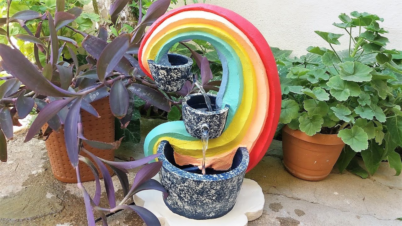 Şelale çeşmesi yapımı. Waterfall fountain construction. #diycrafts #waterfall #keşfet #viral