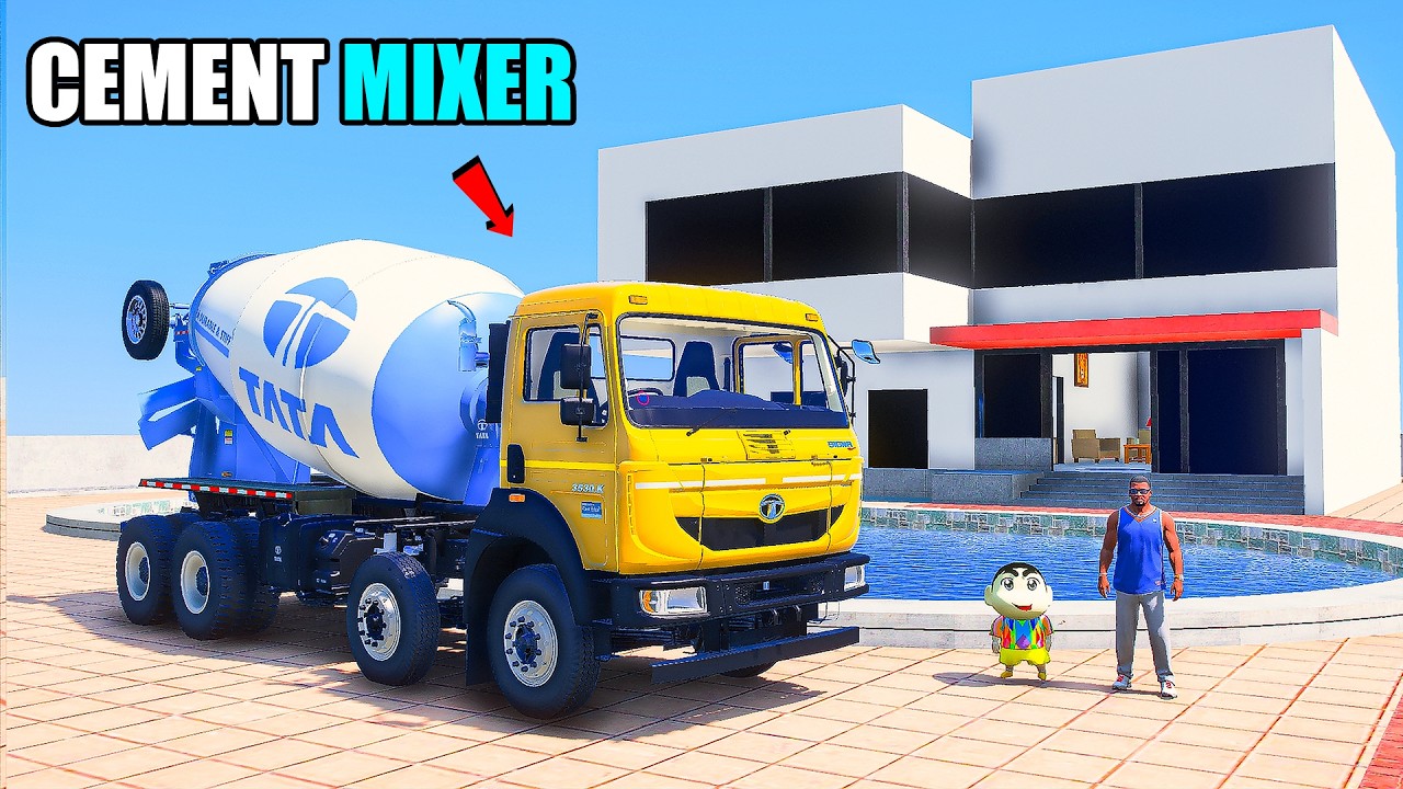 Franklin & Shinchan Buy Indian TATA Cement Mixer Truck in Indian Bike Driving 3D