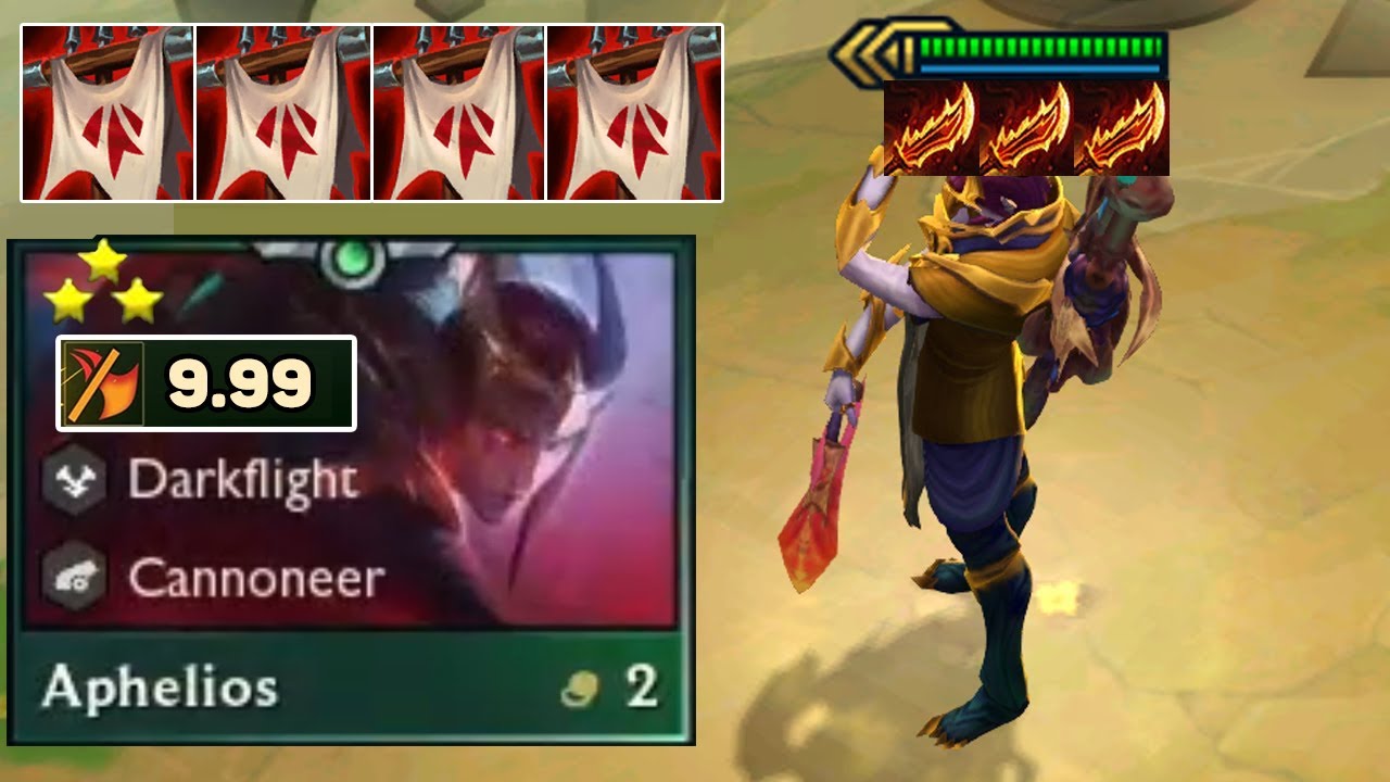 3 Star Aphelios + 3 Guinsoo's Rageblade + x4 Zeke's | TFT SET 7.5