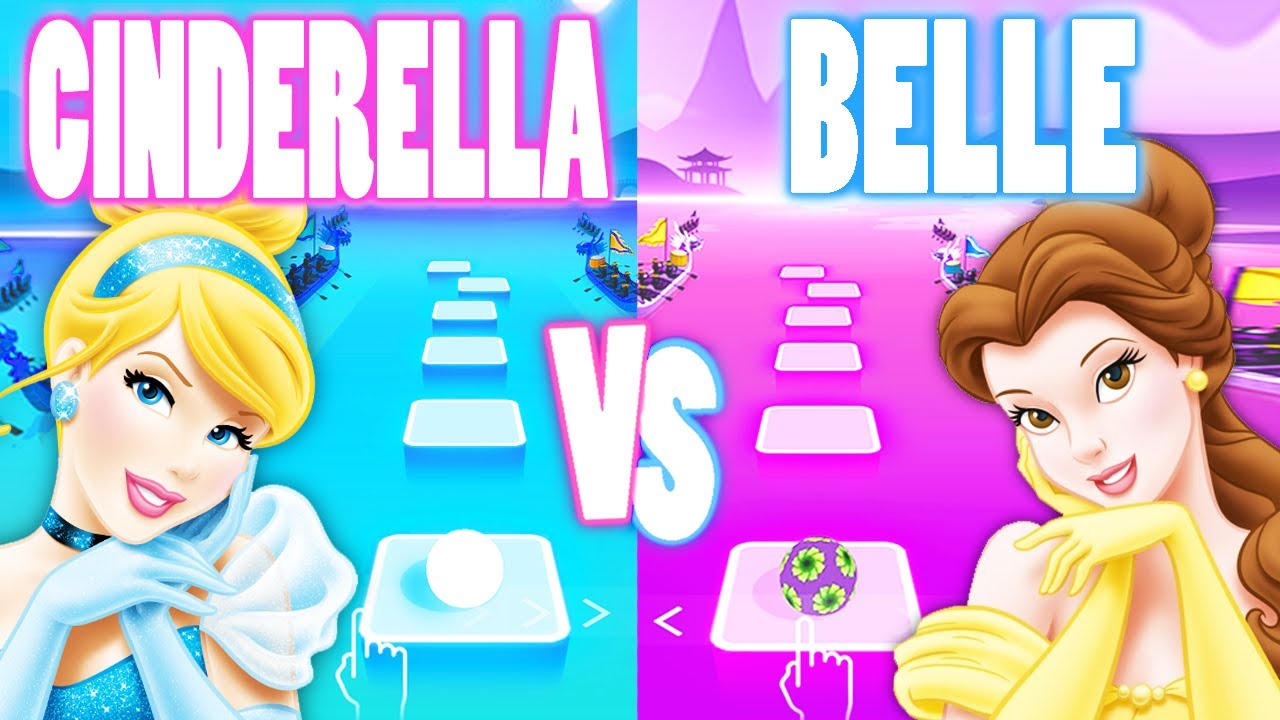 Cinderella Lavender's Blue Dilly Dilly VS Belle Beauty And The Beast Song - Tiles Hop EDM Rush!