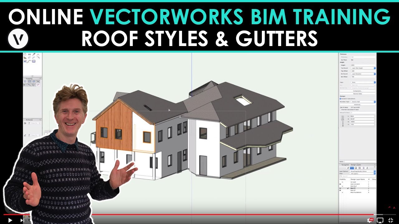 Vectorworks BIM Training: Roof Styles & Gutters