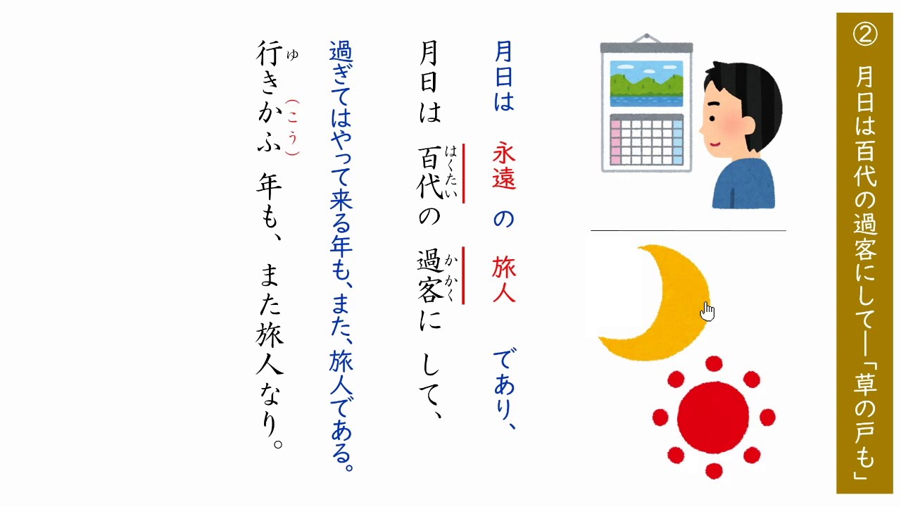 おくの細道②：月日は百代の過客にしてー「草の戸も」