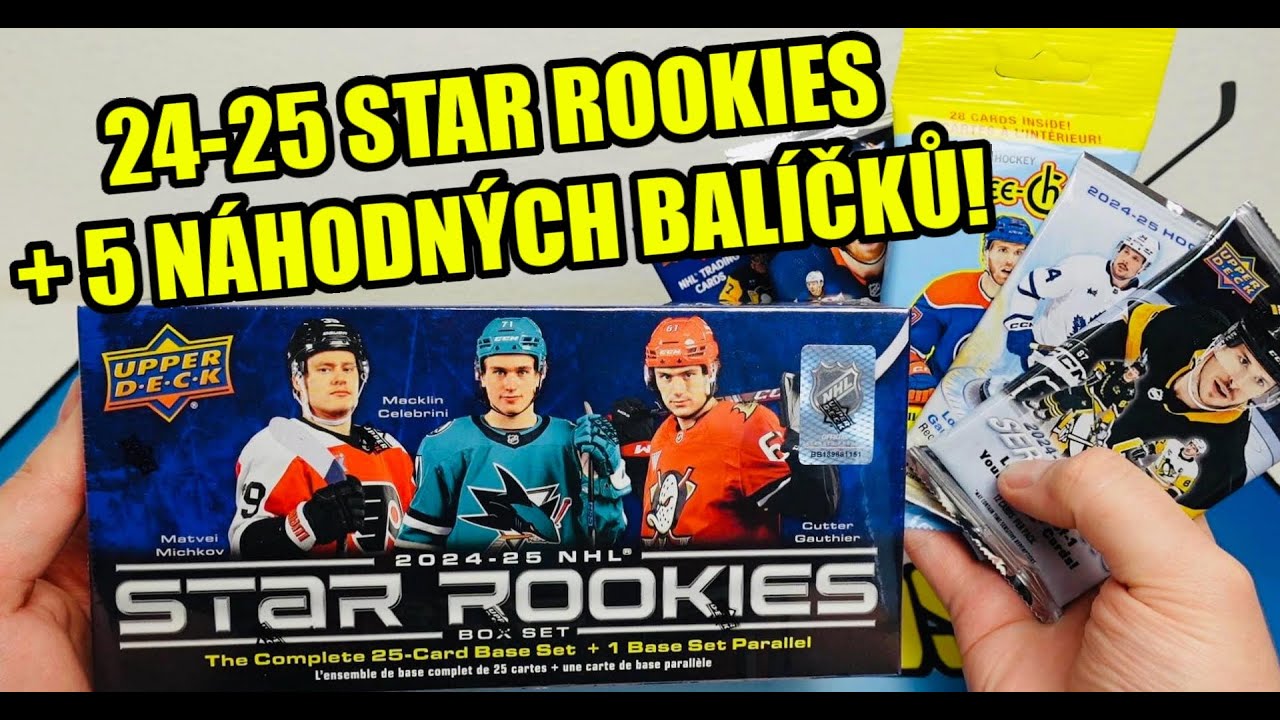24-25 STAR ROOKIES Box Set a 5 NÁHODNÝCH BALÍČKŮ ročníku 24-25! Hokejové kartičky NHL!