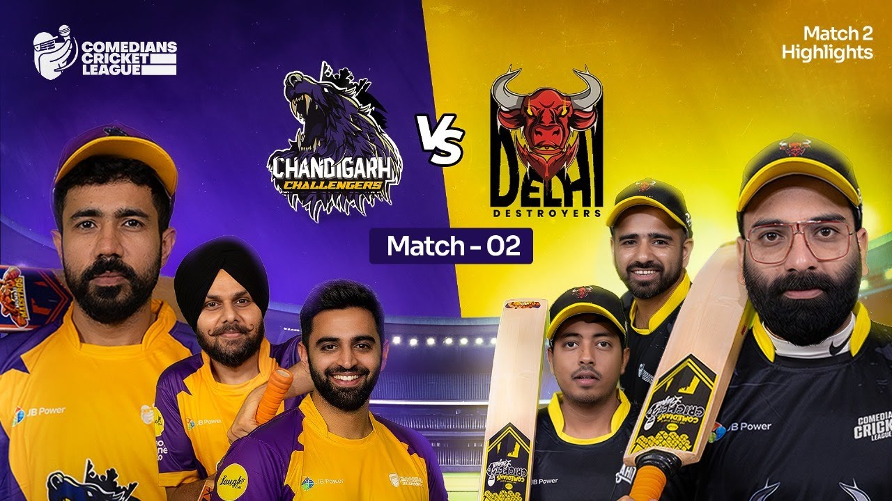 Comedians Cricket League 2025 | Match 2 Highlights | Chandigarh Challengers Vs Delhi Destroyers