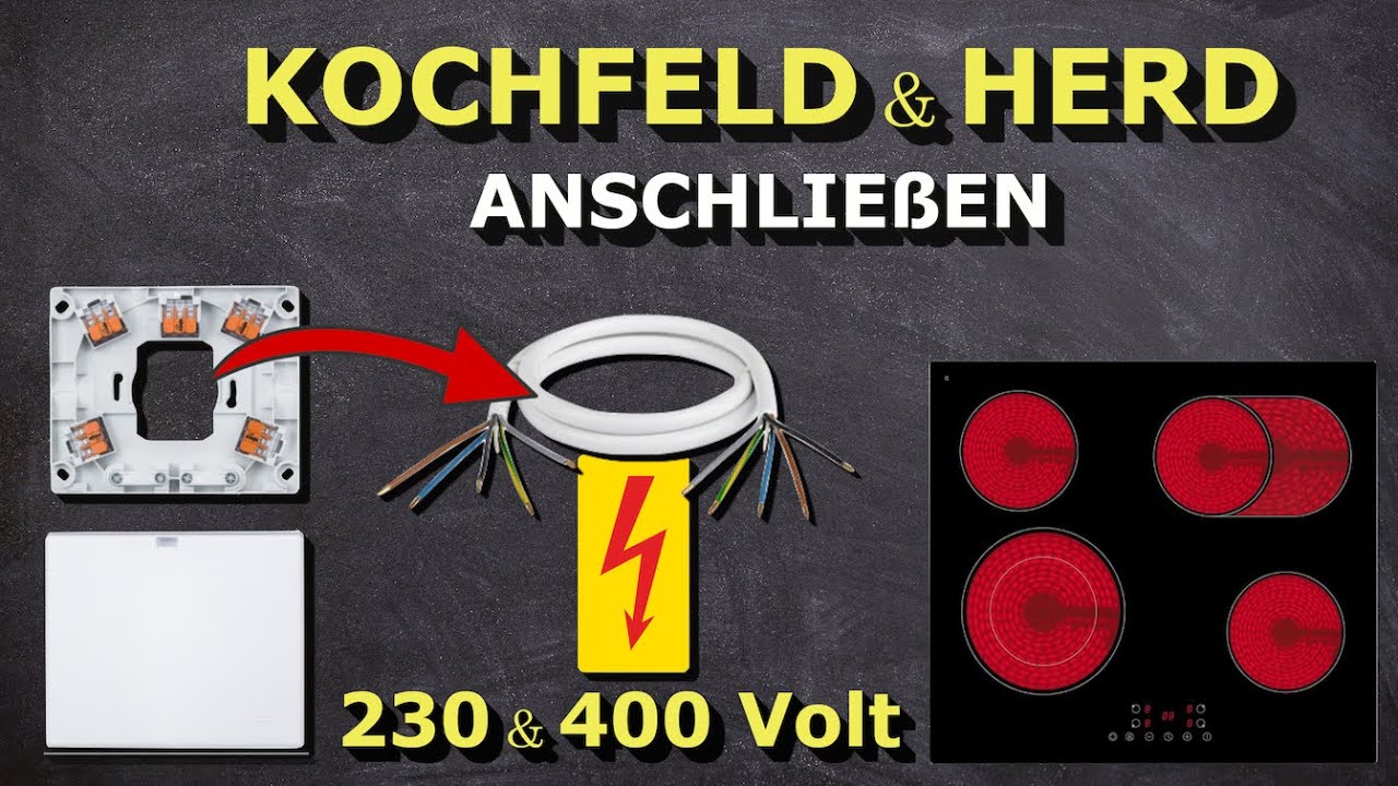 Herd (Ofen) anschließen. 230V & 400V (5 und 3 Drähte). Anleitung und Tipps. Autarkes Ceranfeld