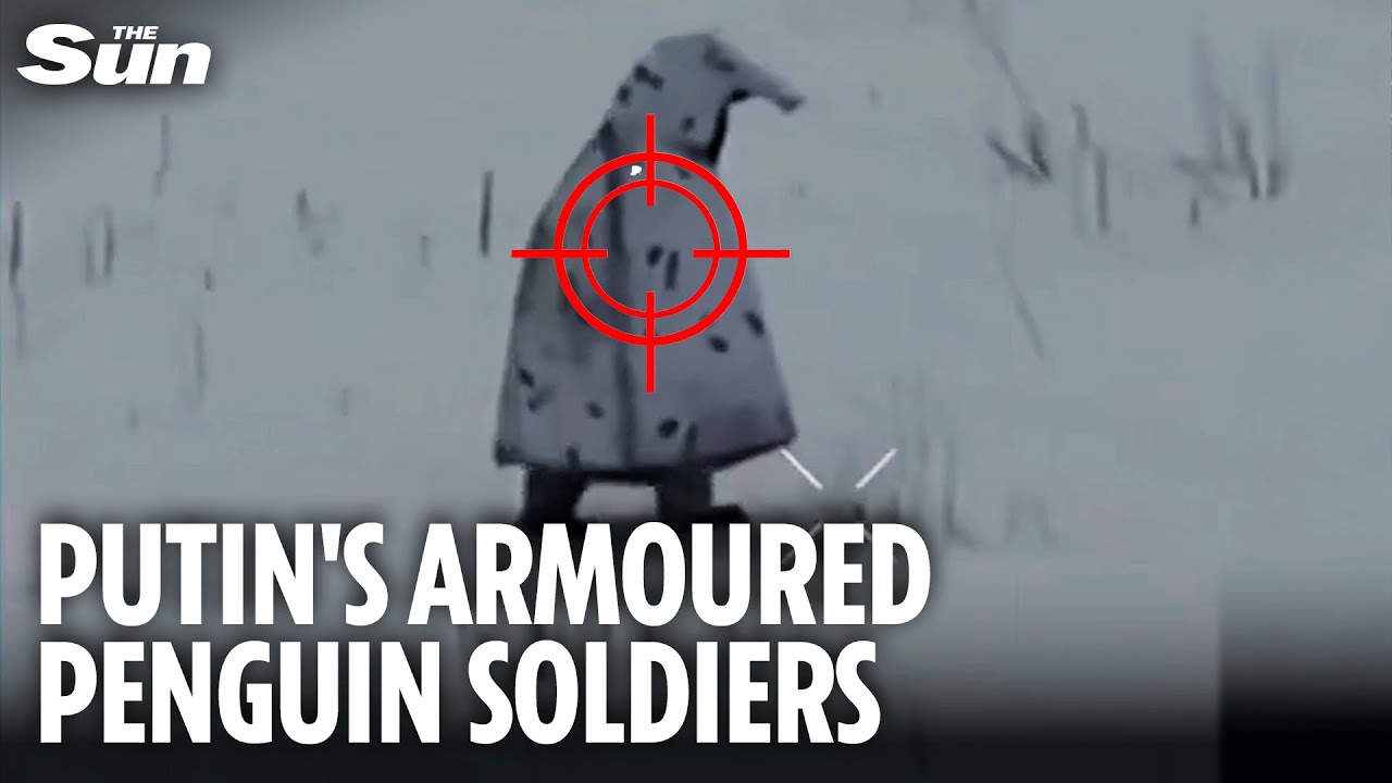 Bizzare video shows Russian 'penguin' soldier destroyed by Ukrainian drone